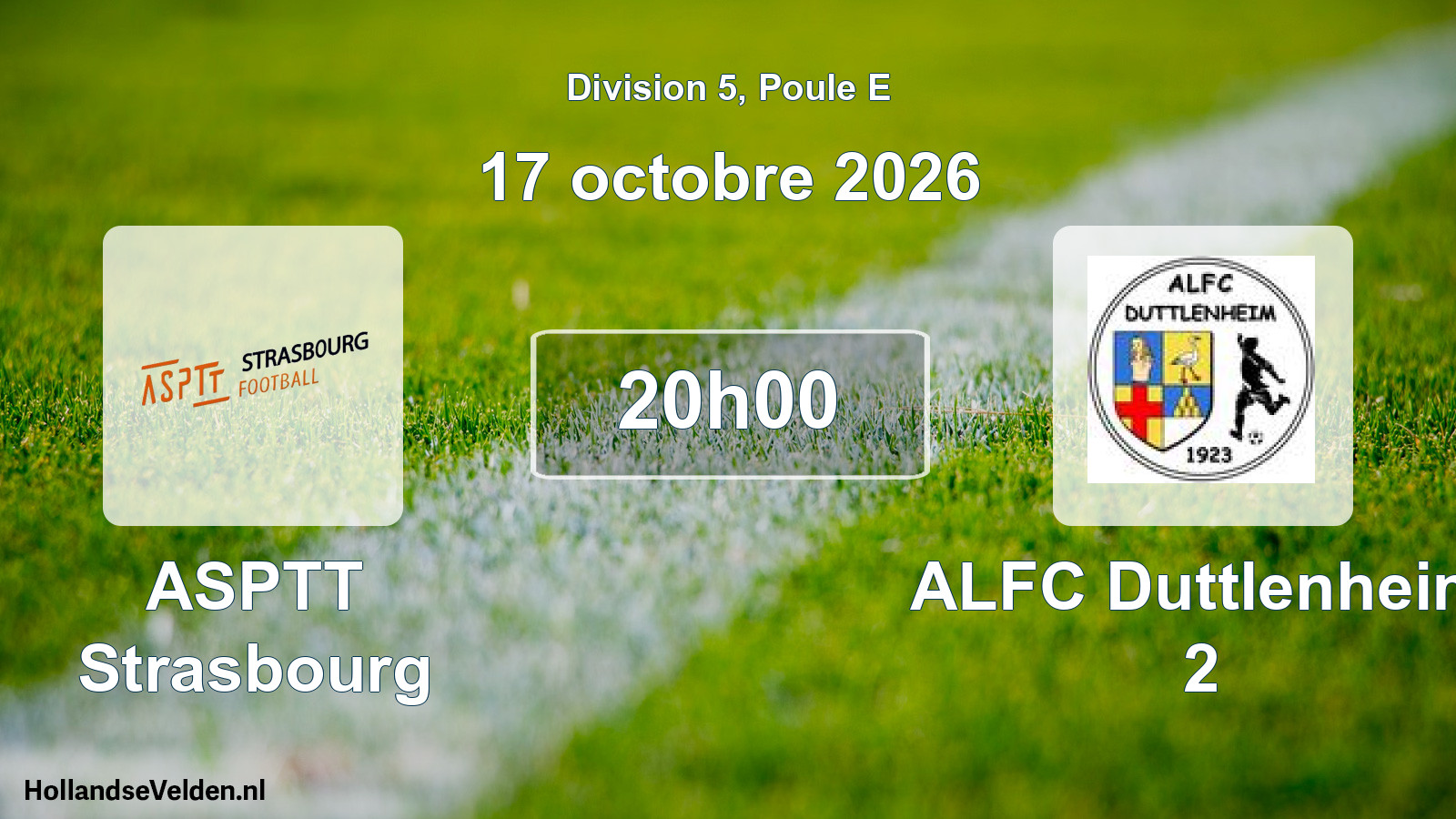 Scheduled Match: ASPTT Strasbourg - ALFC Duttlenheim 2 (17 October 2026)