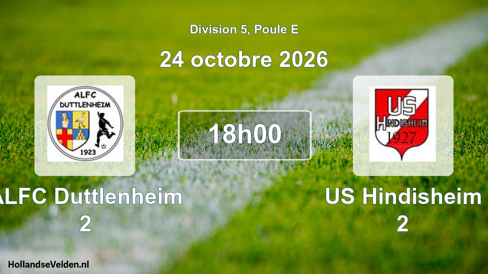 Match programmé: ALFC Duttlenheim 2 - US Hindisheim 2 (24 octobre 2026)