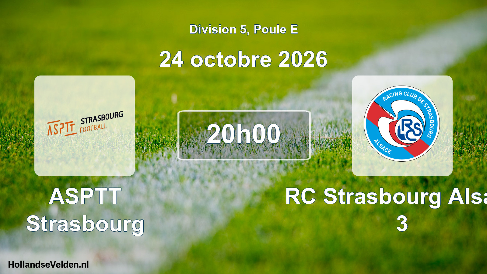 Match programmé: ASPTT Strasbourg - RC Strasbourg Alsace 3 (24 octobre 2026)