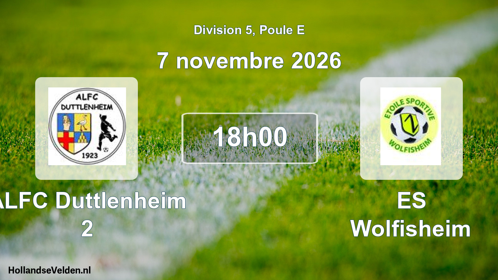 Scheduled Match: ALFC Duttlenheim 2 - ES Wolfisheim (7 November 2026)