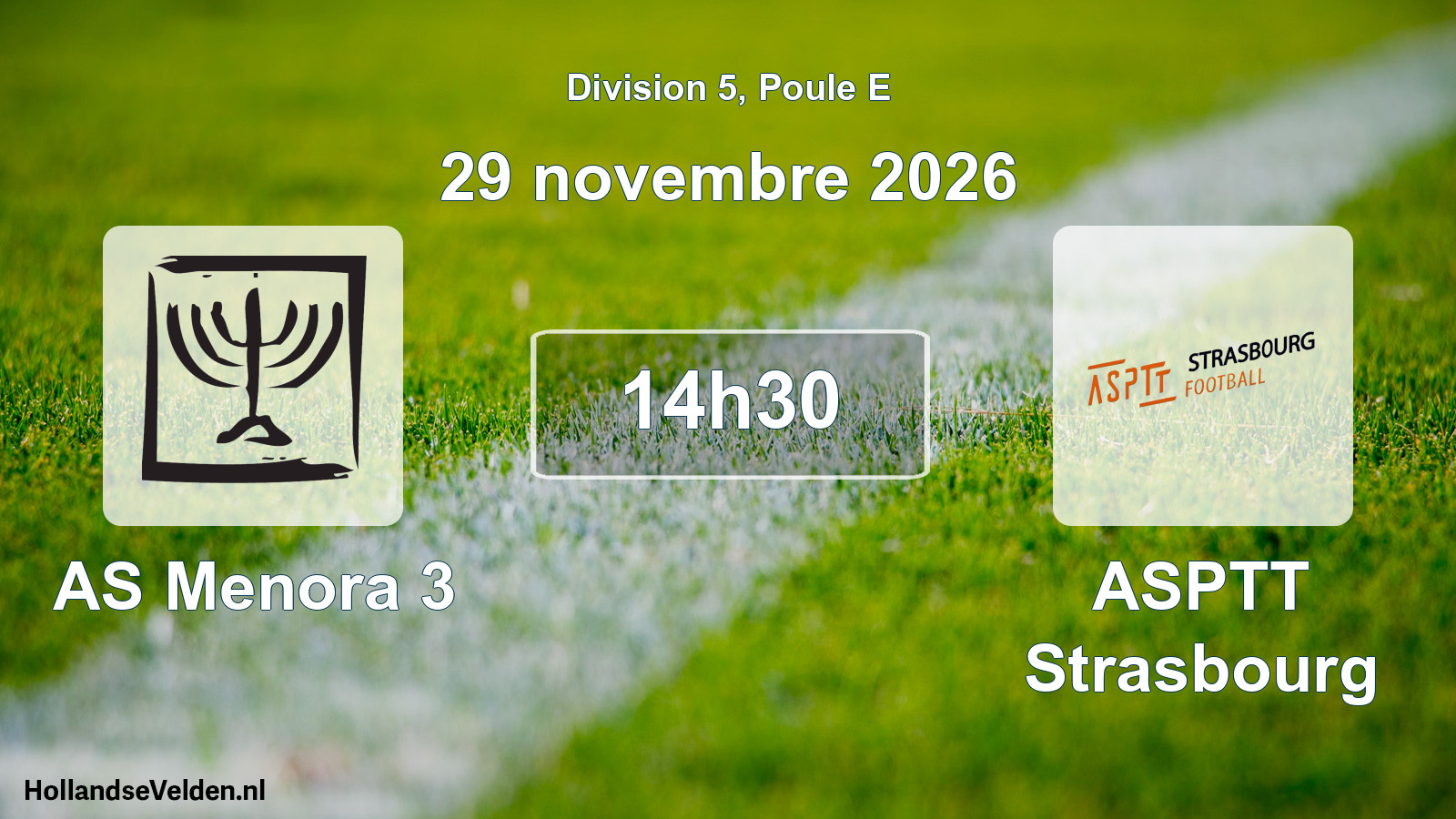 Scheduled Match: AS Menora 3 - ASPTT Strasbourg (29 November 2026)