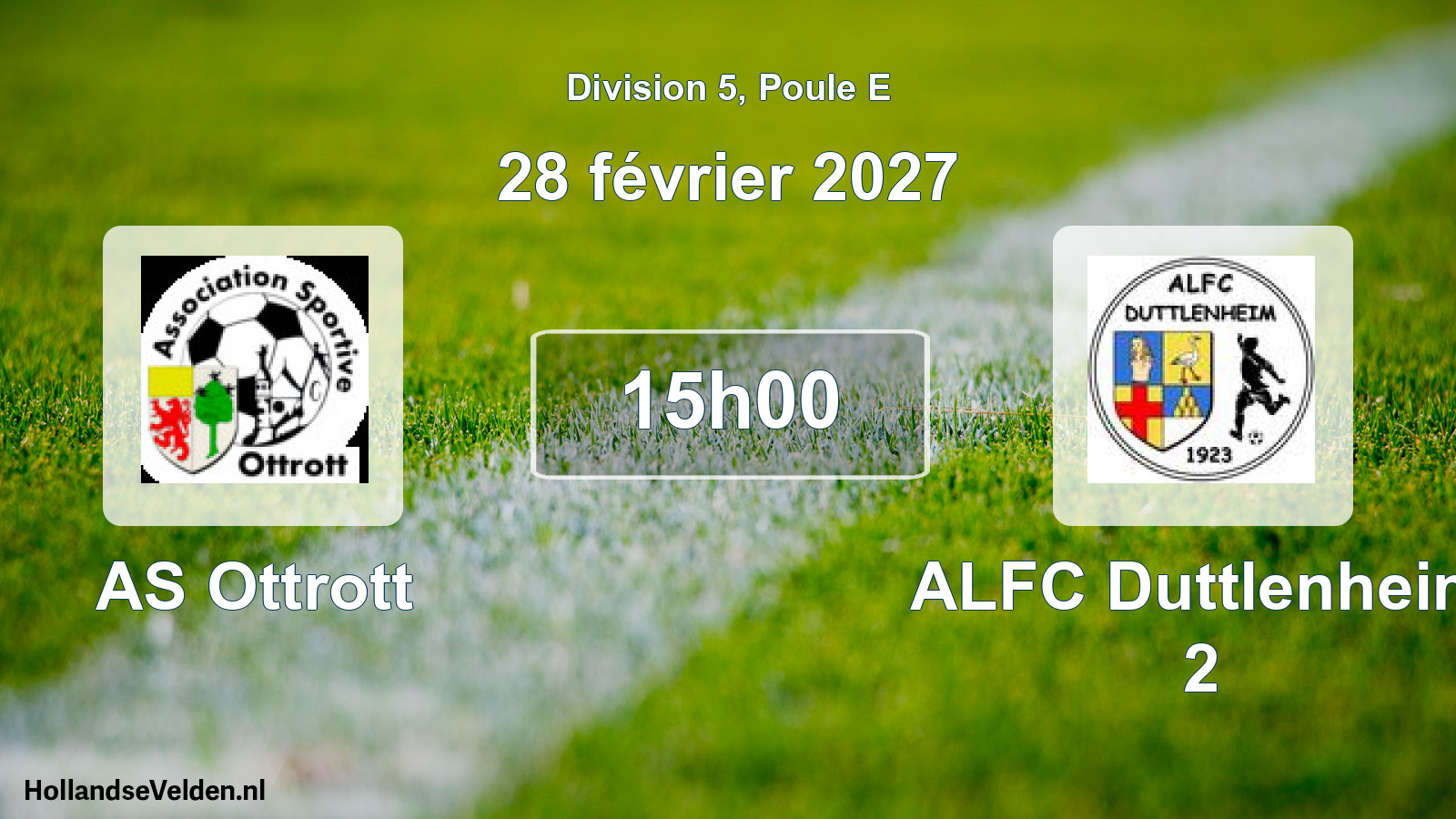 Geplande wedstrijd: AS Ottrott - ALFC Duttlenheim 2 (28 februari 2027)