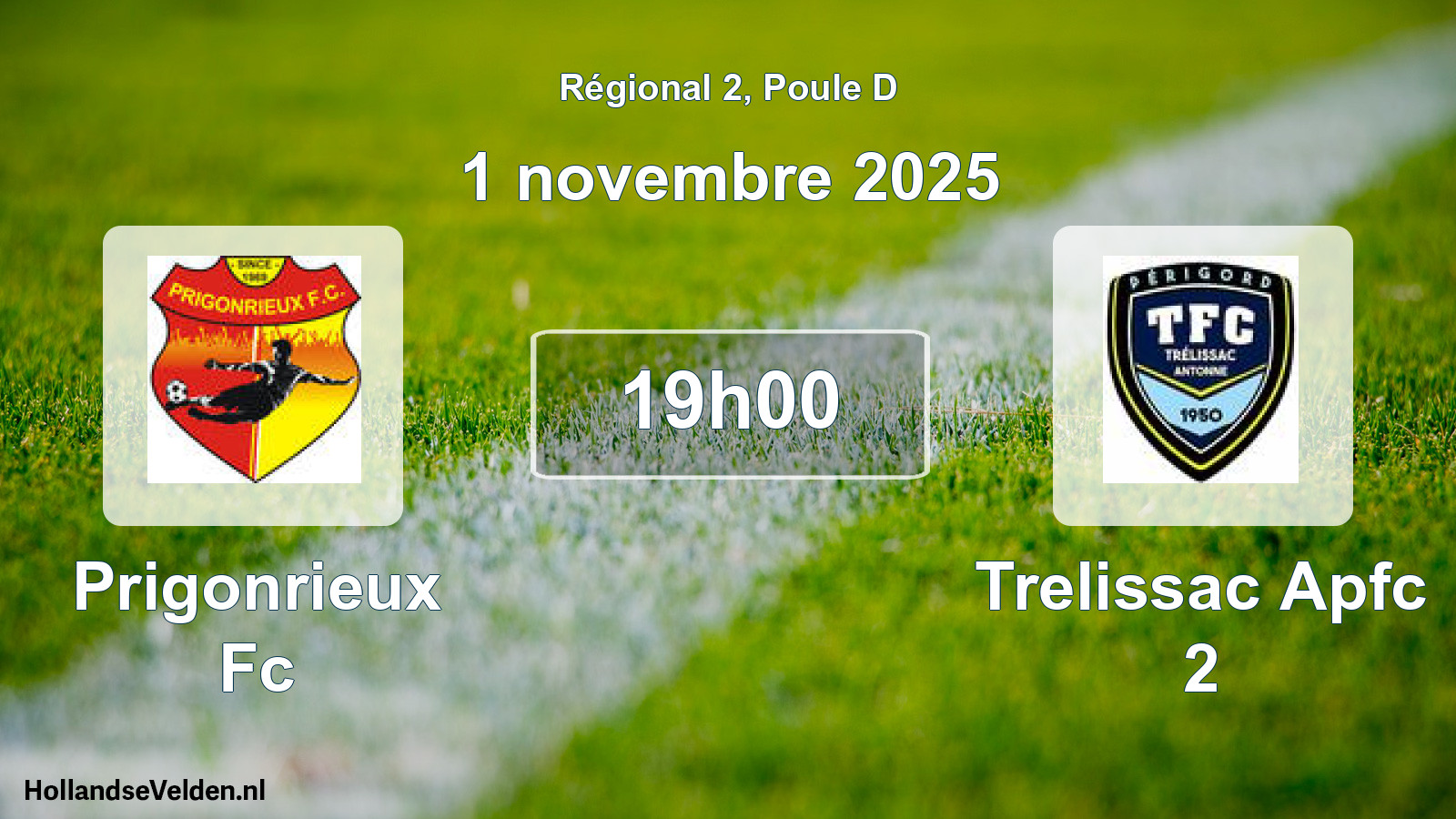 Geplande wedstrijd: Prigonrieux Fc - Trelissac Apfc 2 (1 novembre 2025)
