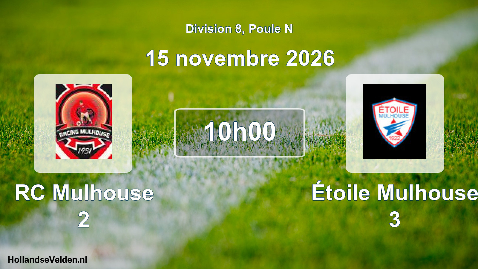 Scheduled Match: RC Mulhouse 2 - Étoile Mulhouse 3 (15 November 2026)