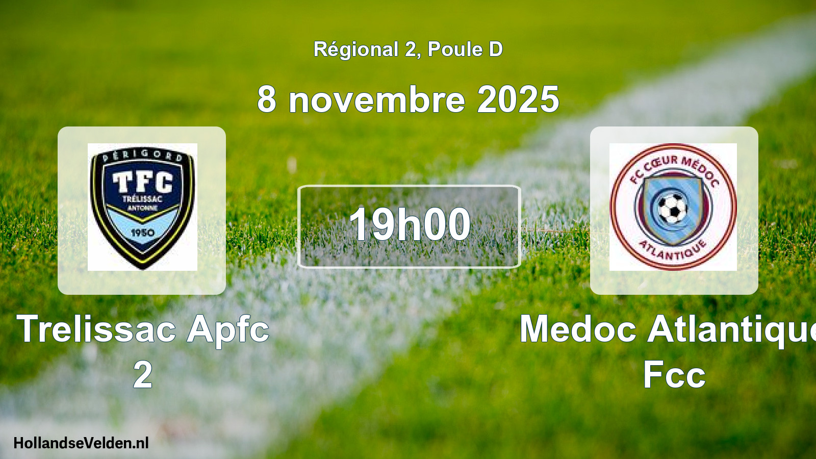 Scheduled Match: Trelissac Apfc 2 - Medoc Atlantique Fcc (8 November 2025)