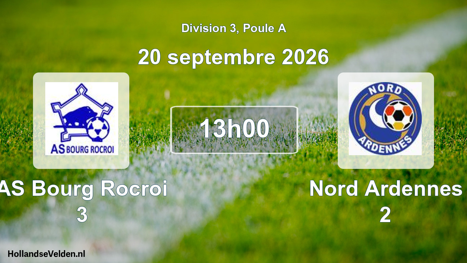 Match programmé: AS Bourg Rocroi 3 - Nord Ardennes 2 (20 septembre 2026)