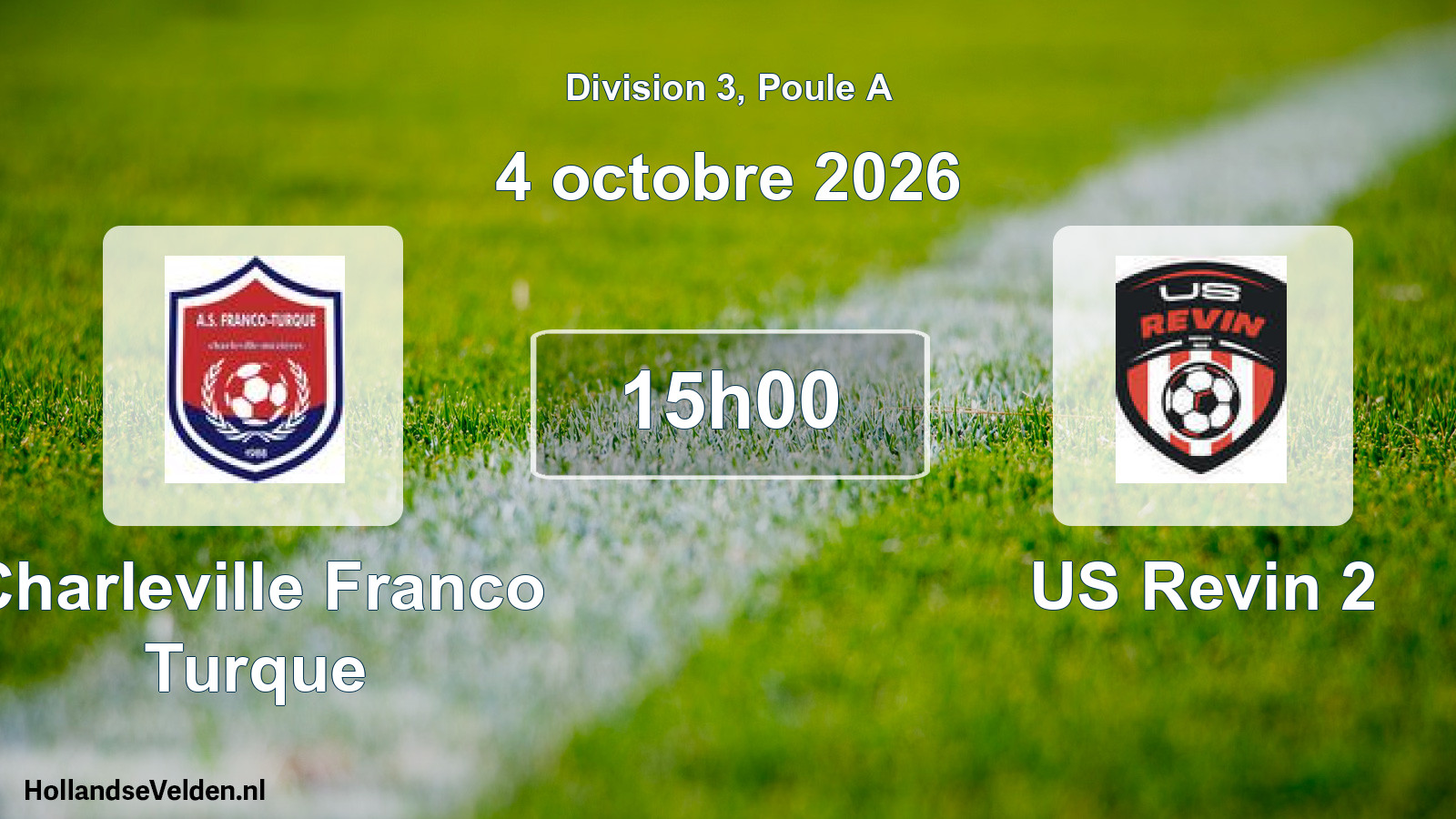 Scheduled Match: Charleville Franco Turque - US Revin 2 (4 October 2026)