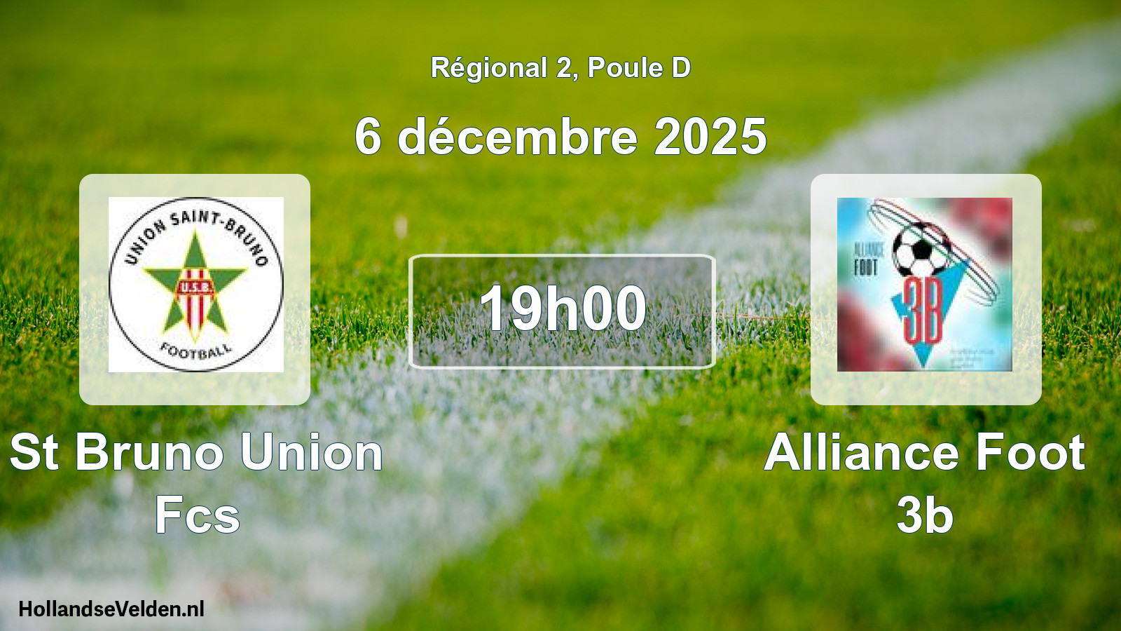 Geplande wedstrijd: St Bruno Union Fcs - Alliance Foot 3b (6 décembre 2025)