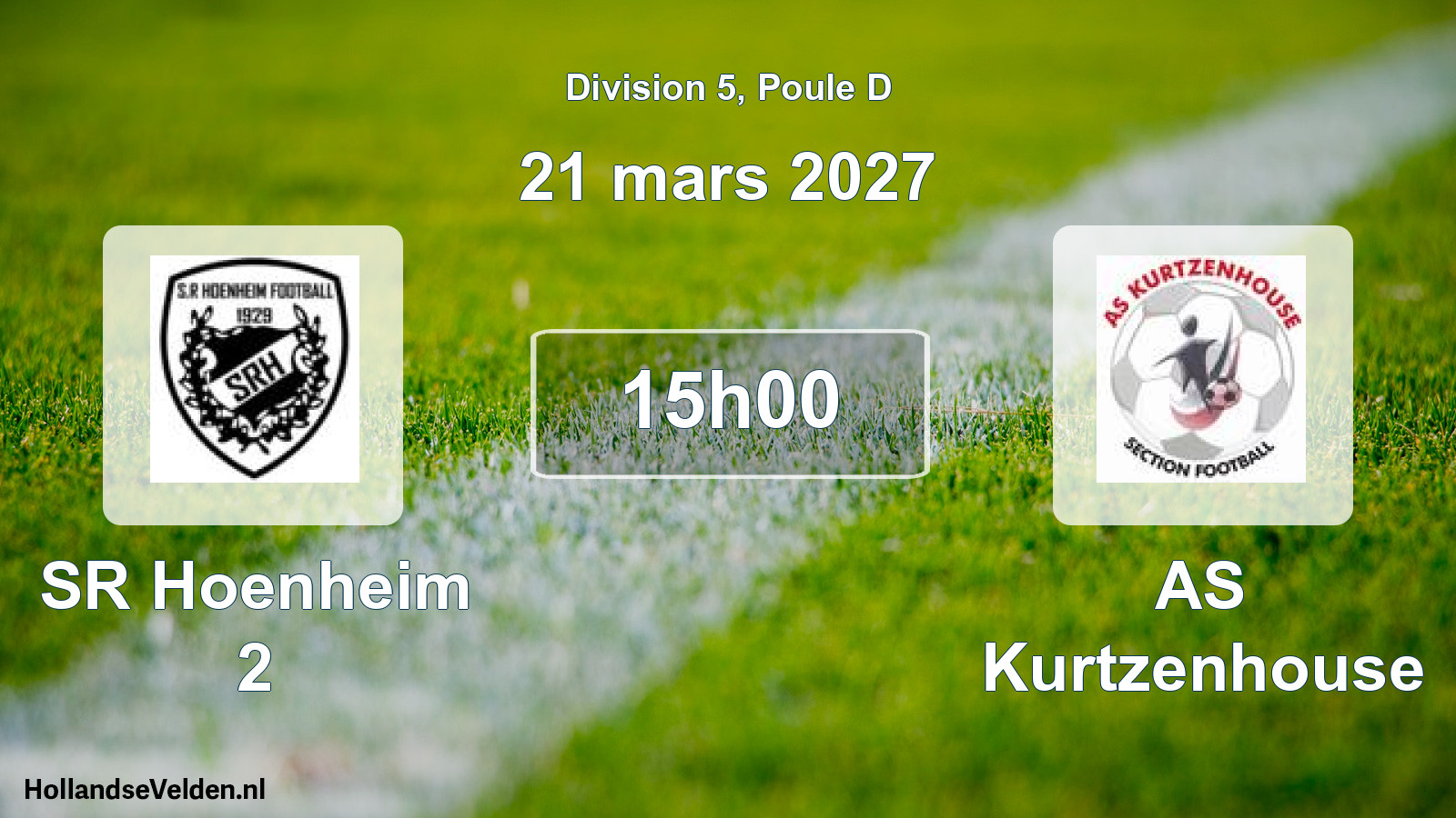 Match programmé: SR Hoenheim 2 - AS Kurtzenhouse (21 mars 2027)