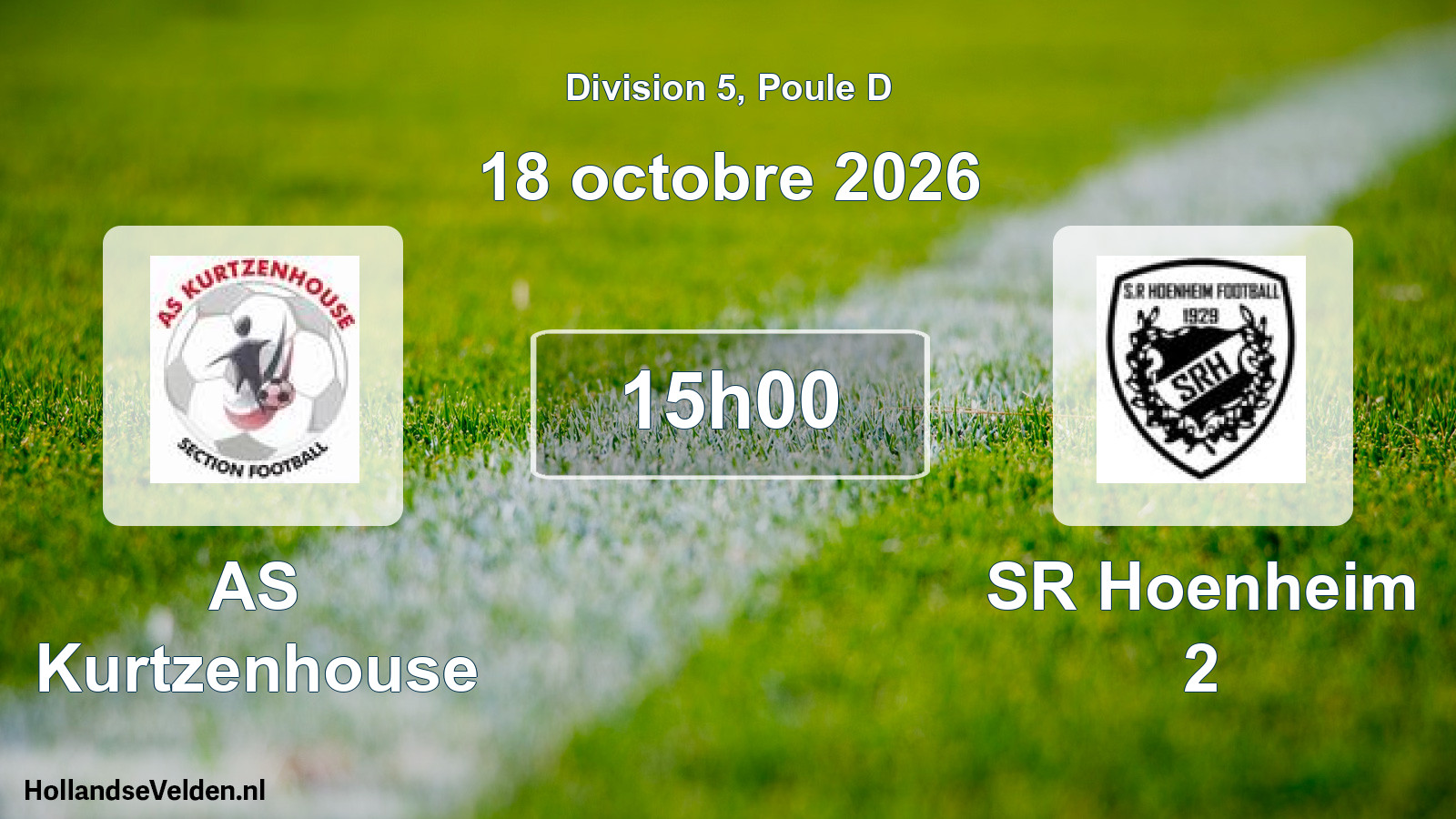 Match programmé: AS Kurtzenhouse - SR Hoenheim 2 (18 octobre 2026)