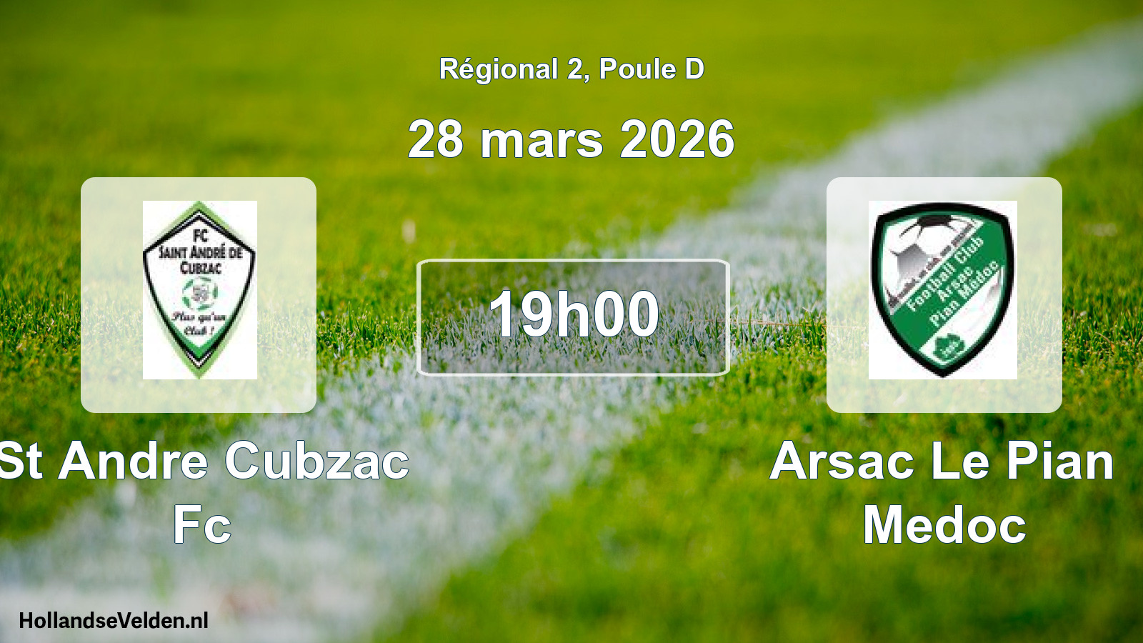 Scheduled Match: St Andre Cubzac Fc - Arsac Le Pian Medoc (28 March 2026)