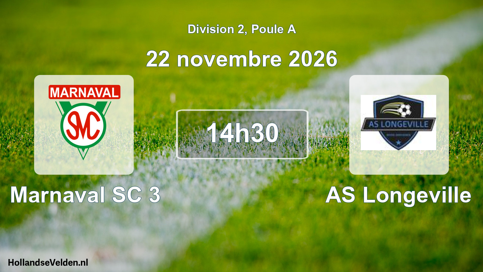 Match programmé: Marnaval SC 3 - AS Longeville (22 novembre 2026)