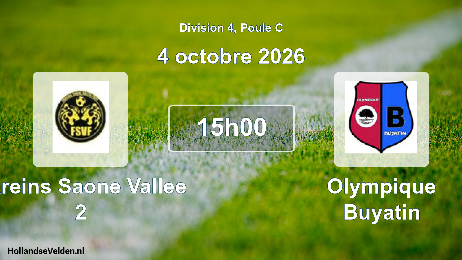 Match programmé: Fareins Saone Vallee 2 - Olympique Buyatin (4 octobre 2026)