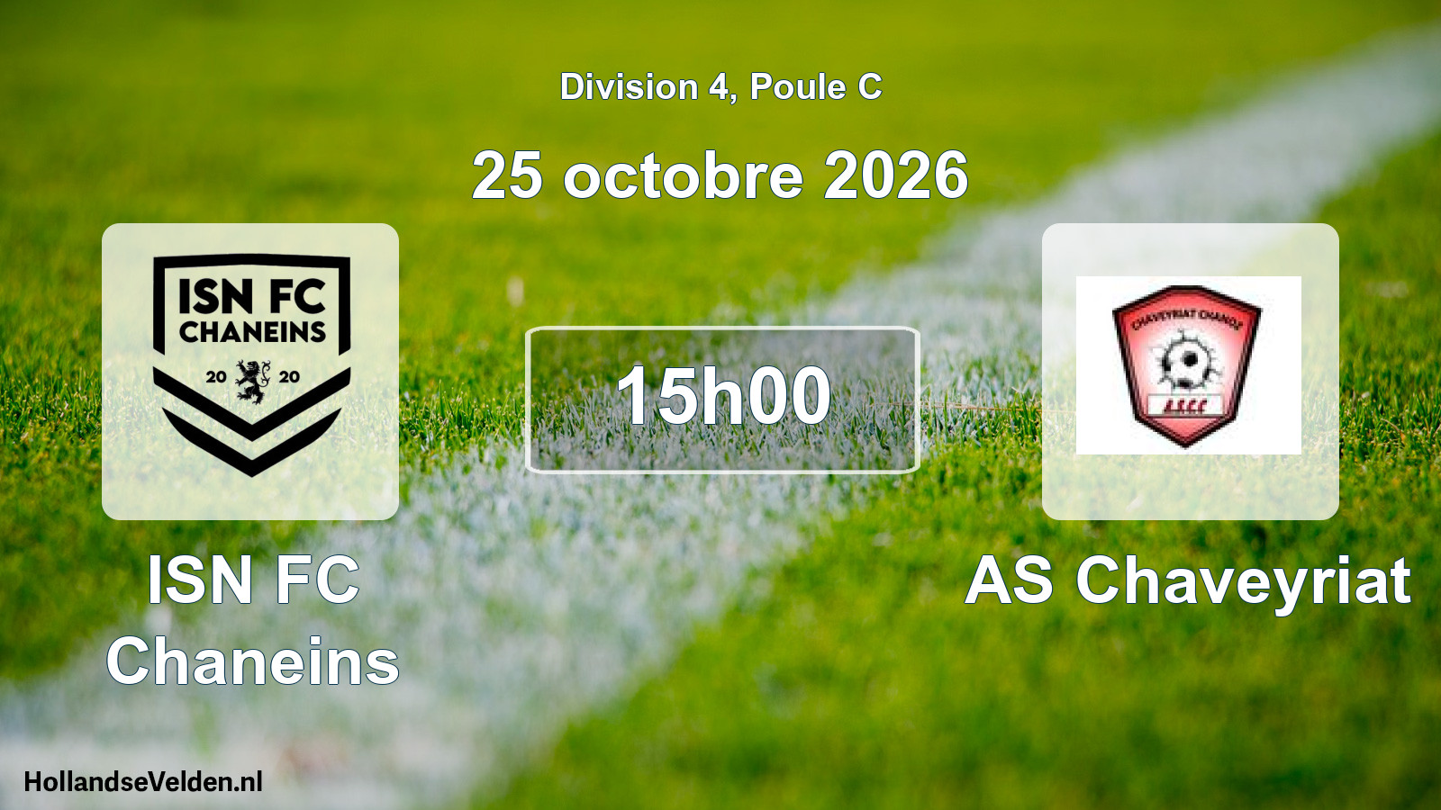 Match programmé: ISN FC Chaneins - AS Chaveyriat (25 octobre 2026)