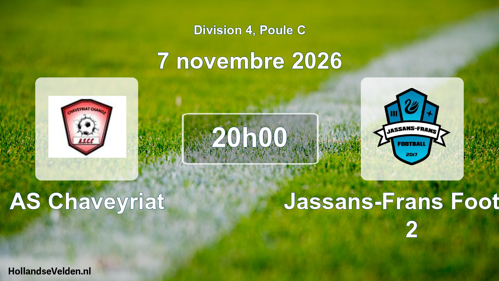 Match programmé: AS Chaveyriat - Jassans-Frans Football 2 (7 novembre 2026)
