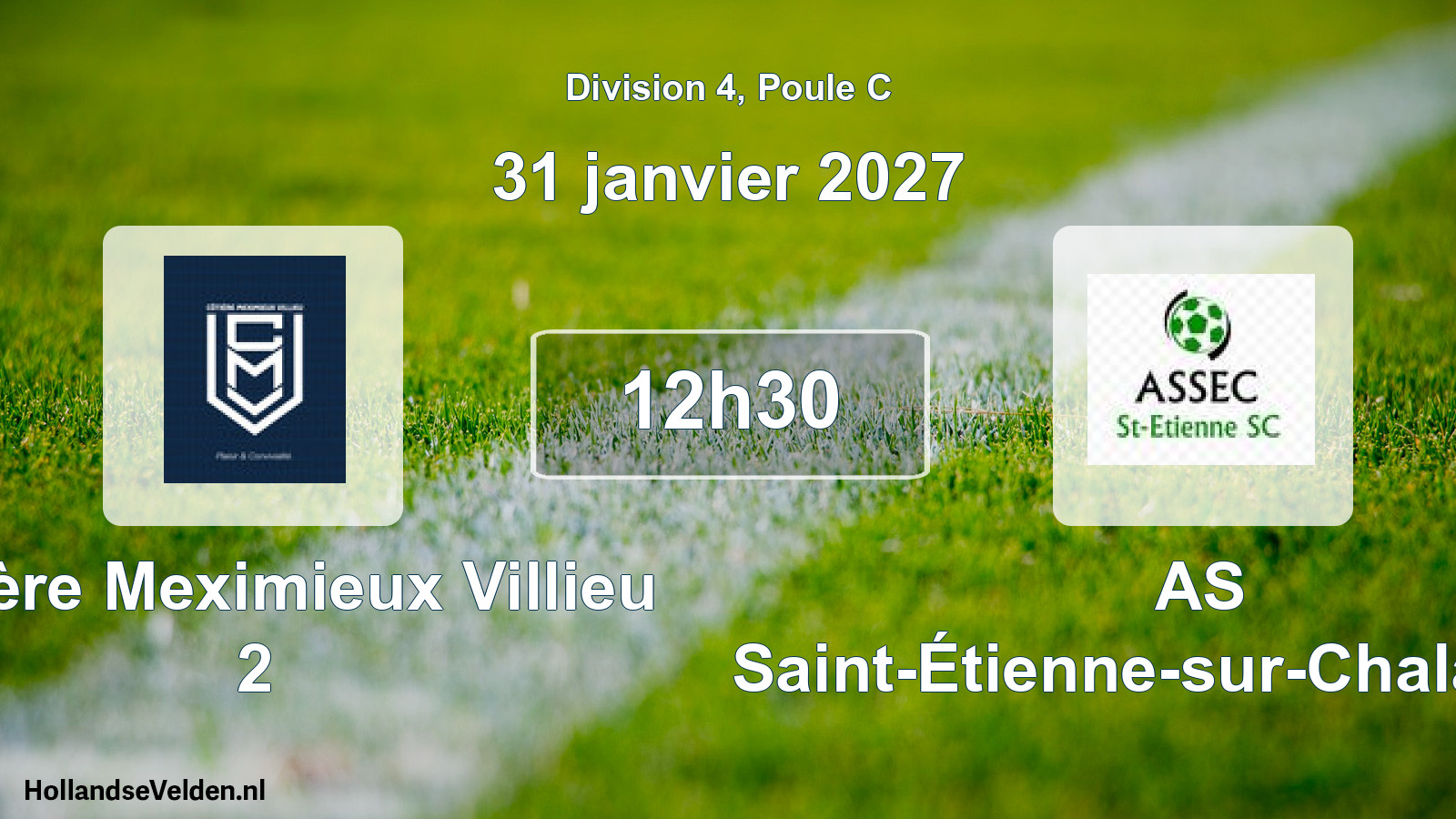 Scheduled Match: Côtière Meximieux Villieu 2 - AS Saint-Étienne-sur-Chalaronne (31 January 2027)