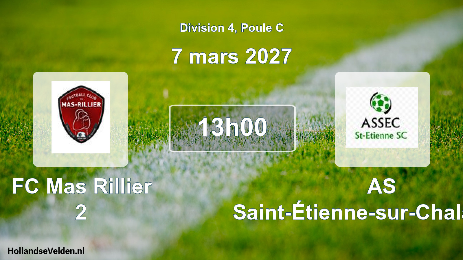 Match programmé: FC Mas Rillier 2 - AS Saint-Étienne-sur-Chalaronne (7 mars 2027)