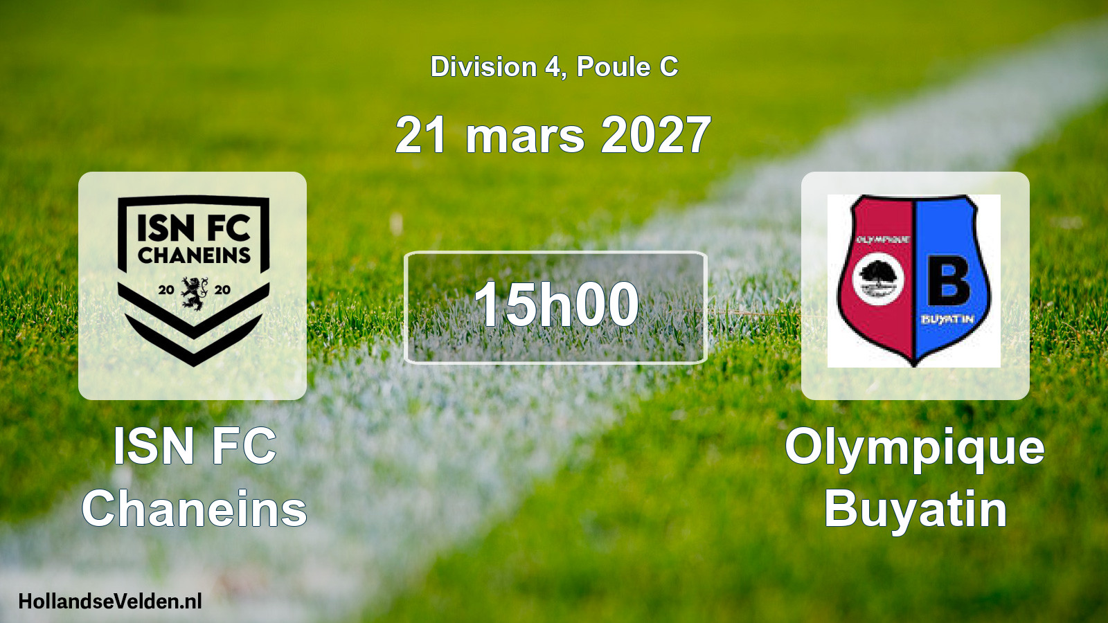 Match programmé: ISN FC Chaneins - Olympique Buyatin (21 mars 2027)