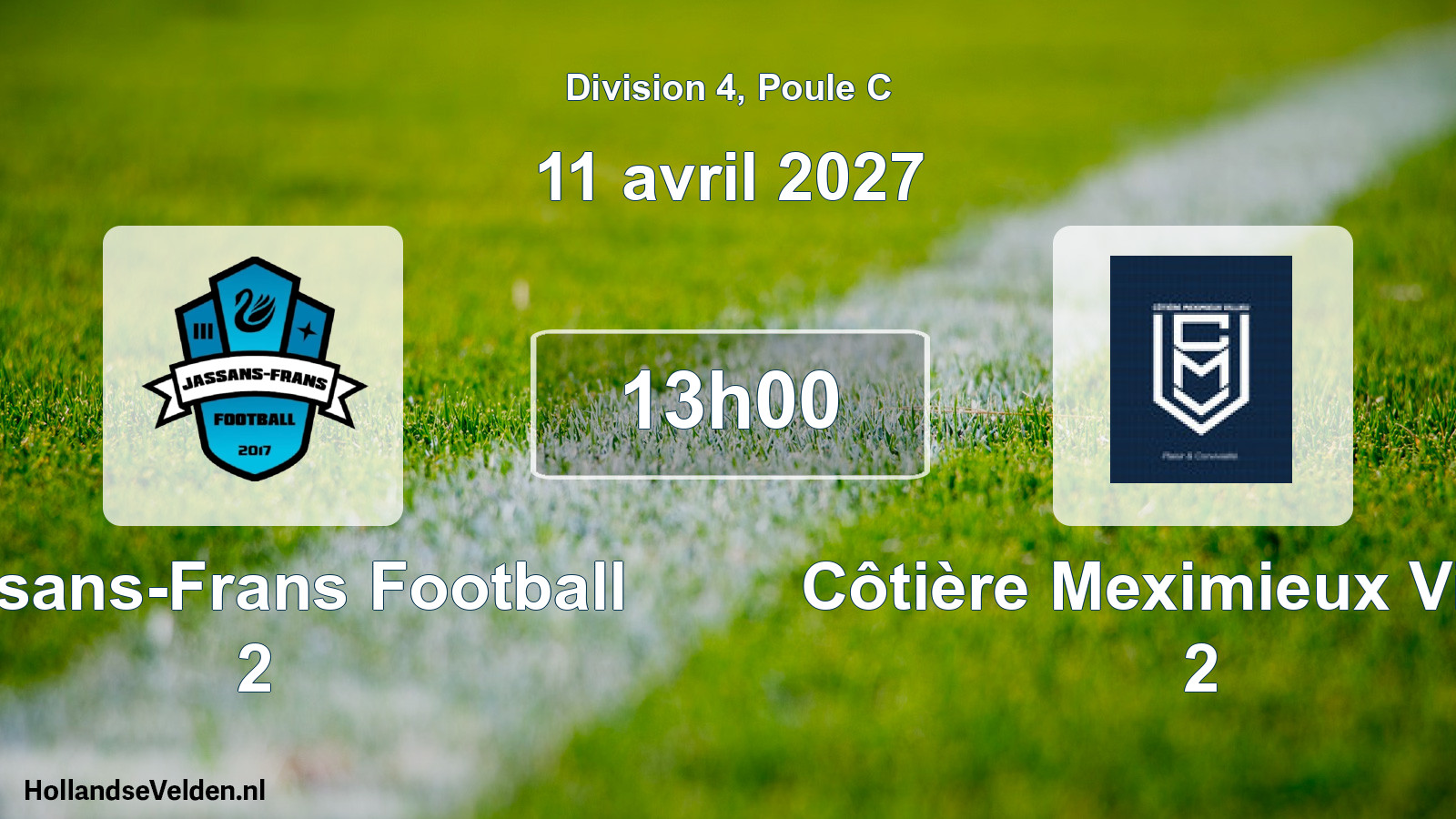 Geplande wedstrijd: Jassans-Frans Football 2 - Côtière Meximieux Villieu 2 (11 april 2027)