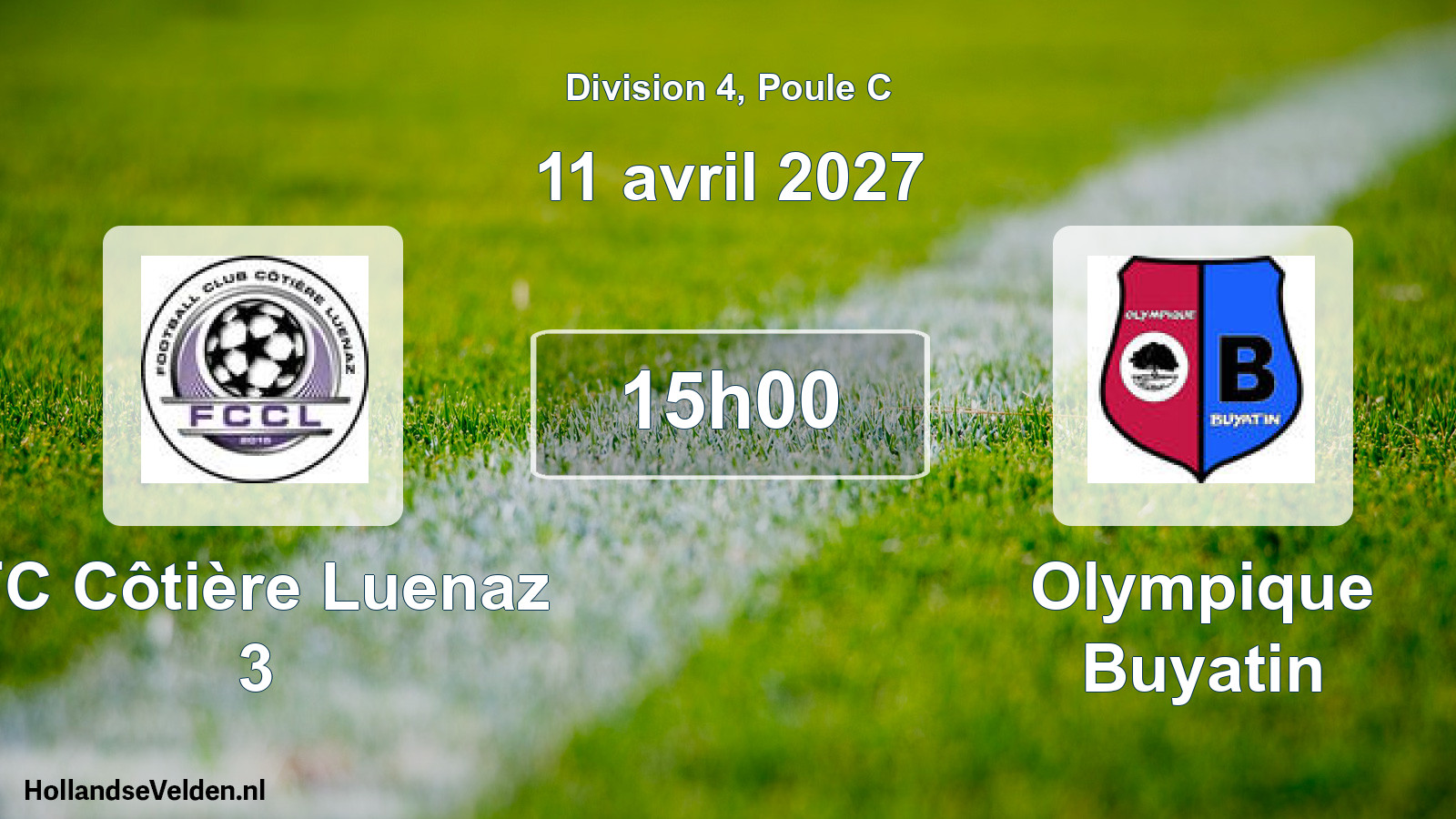 Match programmé: FC Côtière Luenaz 3 - Olympique Buyatin (11 avril 2027)