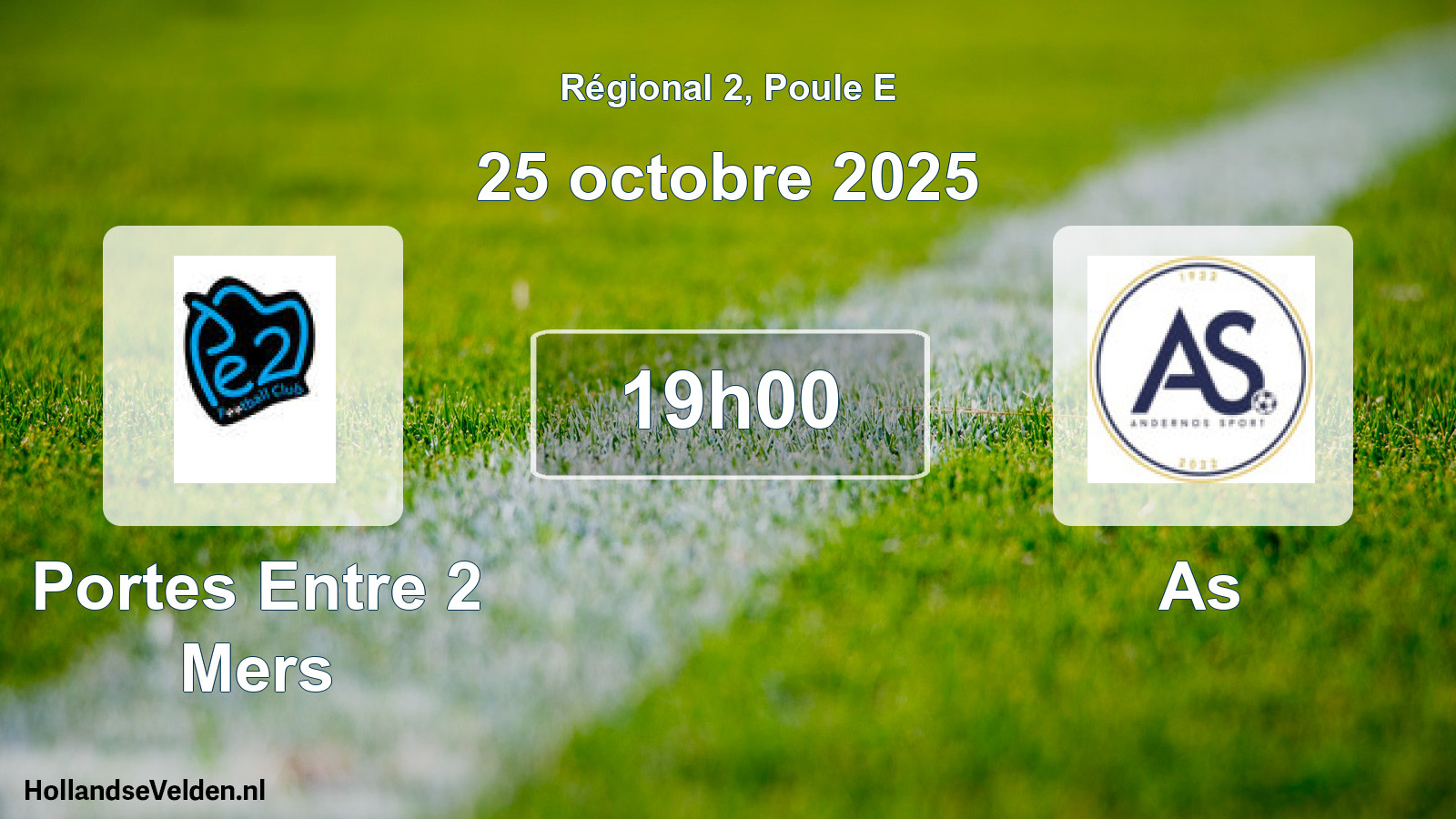 Geplande wedstrijd: Portes Entre 2 Mers - As (25 octobre 2025)