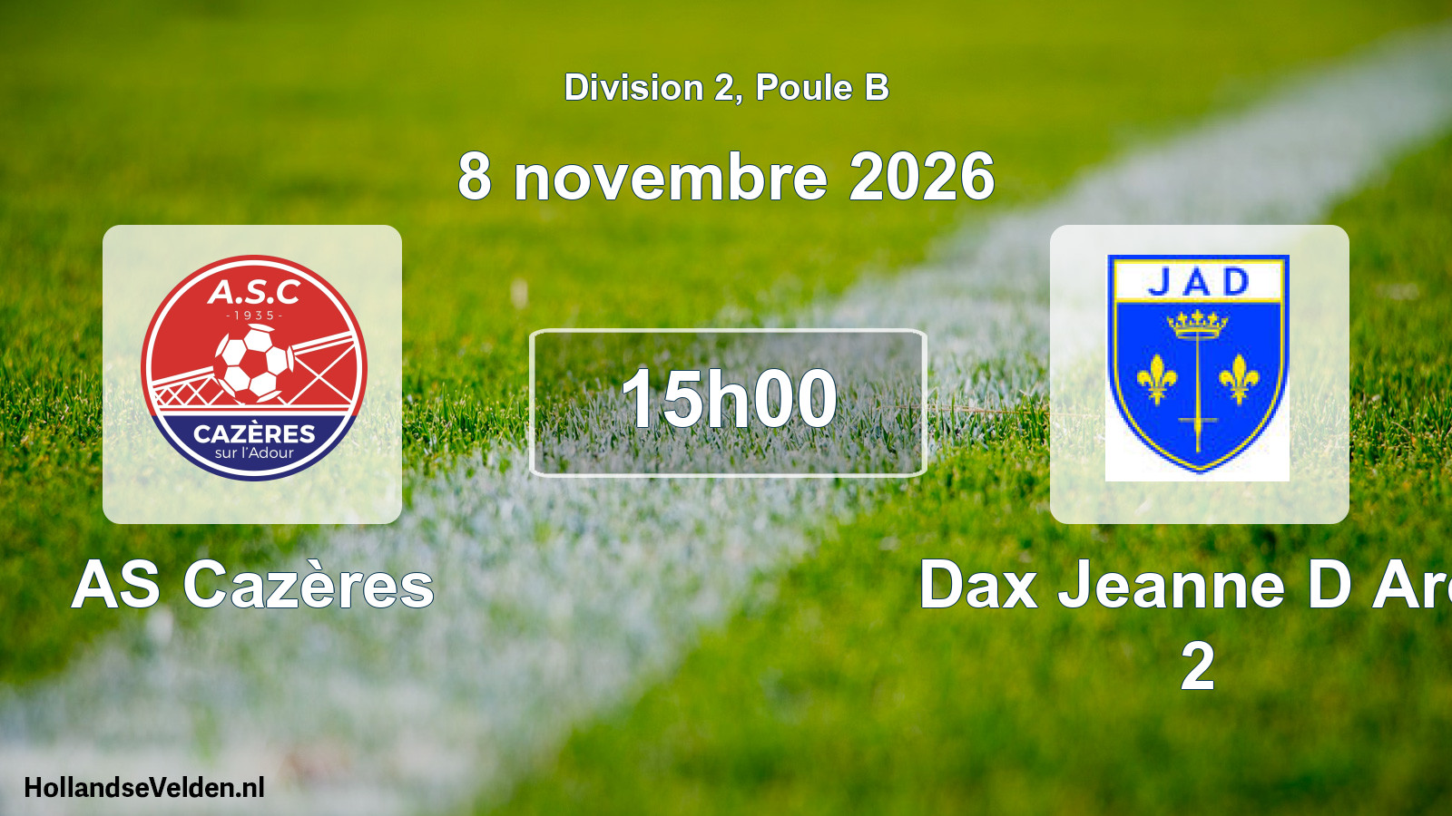 Scheduled Match: AS Cazères - Dax Jeanne D Arc 2 (8 November 2026)