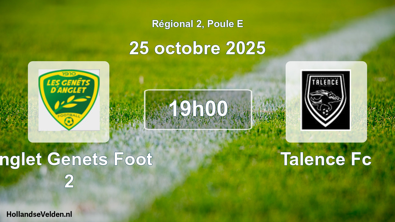 Geplande wedstrijd: Anglet Genets Foot 2 - Talence Fc (25 oktober 2025)