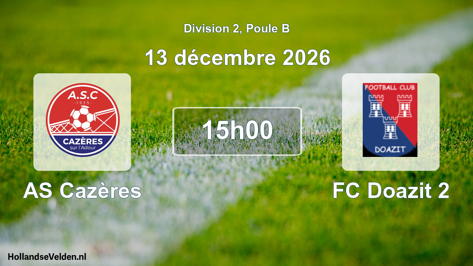 Scheduled Match: AS Cazères - FC Doazit 2 (13 December 2026)