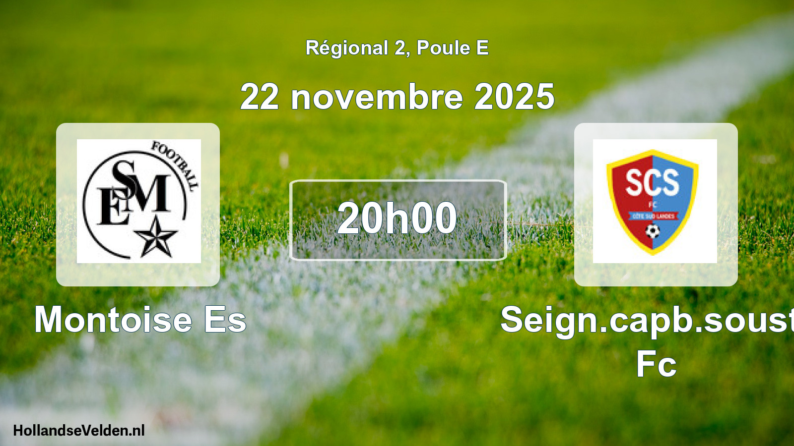Geplande wedstrijd: Montoise Es - Seign.capb.soust. Fc (22 november 2025)