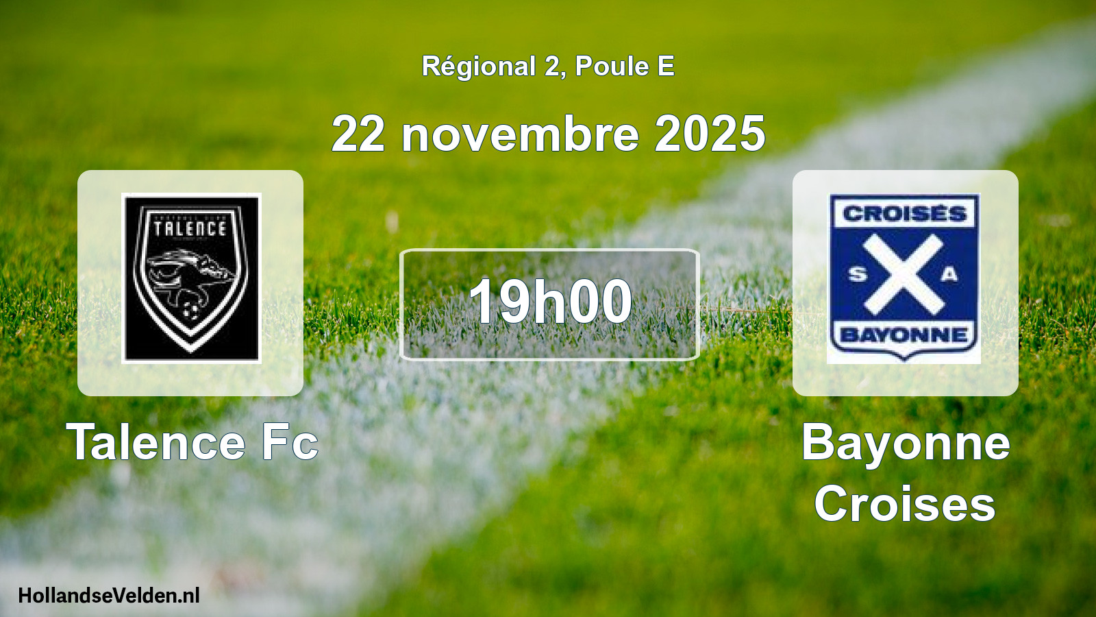 Scheduled Match: Talence Fc - Bayonne Croises (22 November 2025)