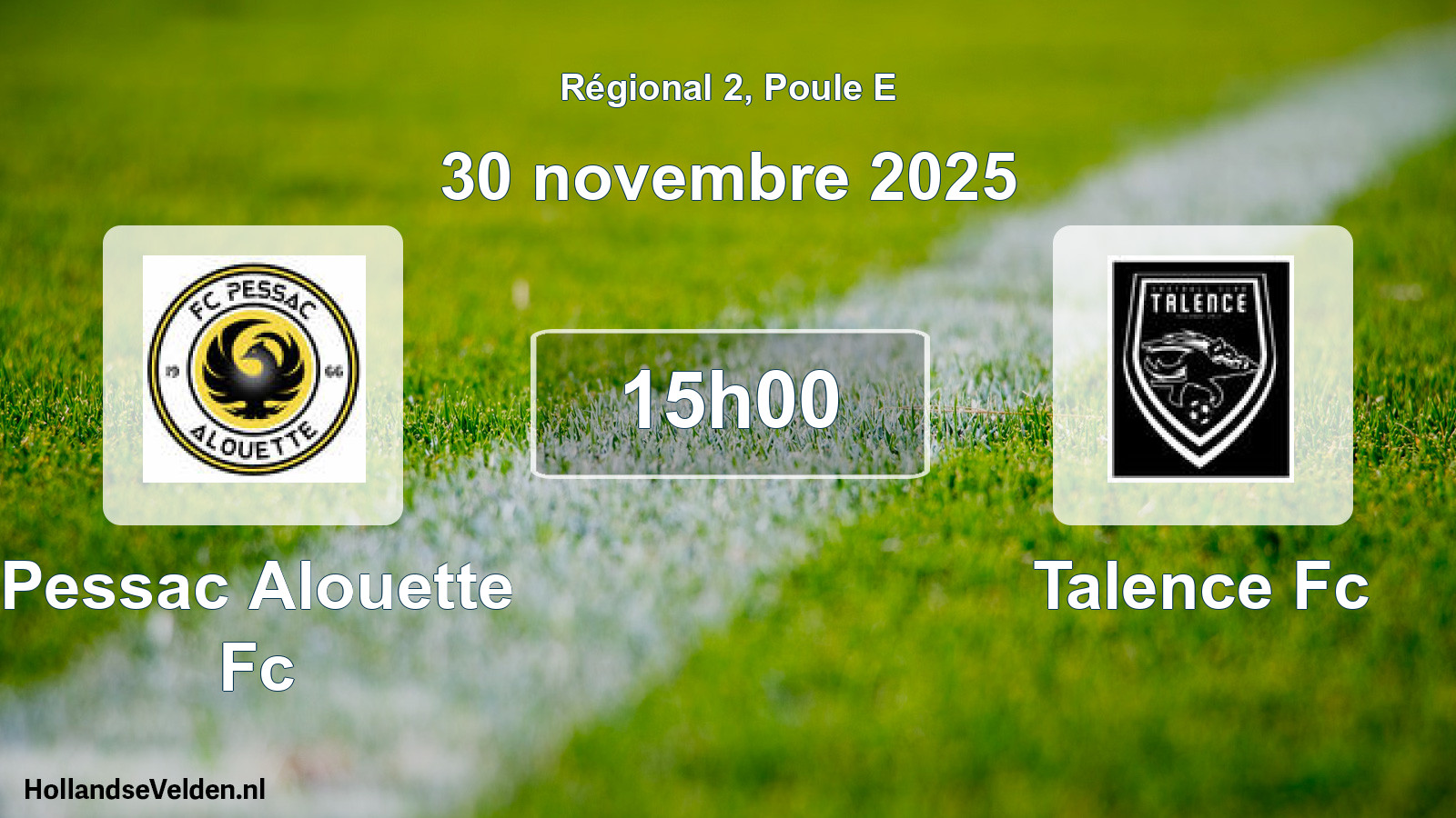 Geplande wedstrijd: Pessac Alouette Fc - Talence Fc (30 novembre 2025)