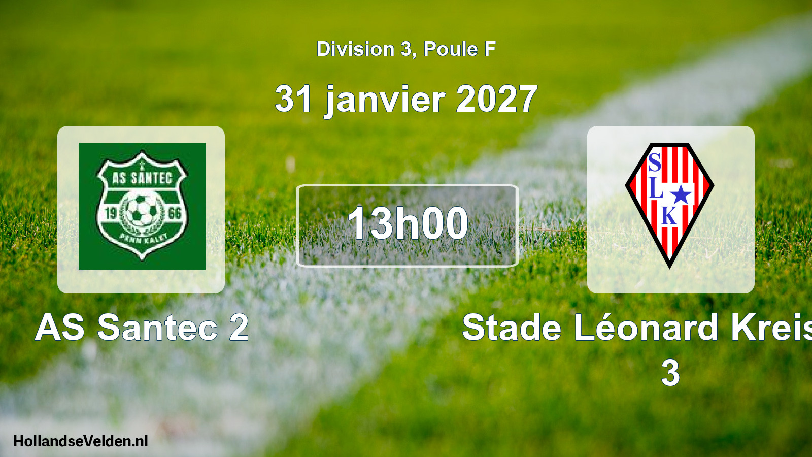 Geplande wedstrijd: AS Santec 2 - Stade Léonard Kreisker 3 (31 januari 2027)