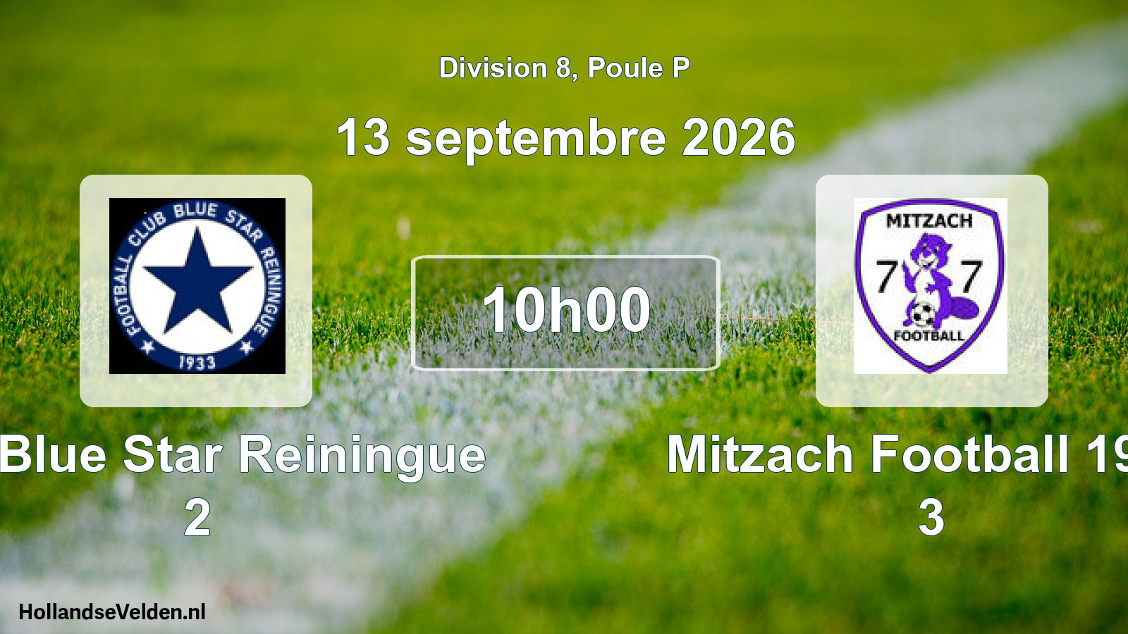 Match programmé: FC Blue Star Reiningue 2 - Mitzach Football 1977 3 (13 septembre 2026)