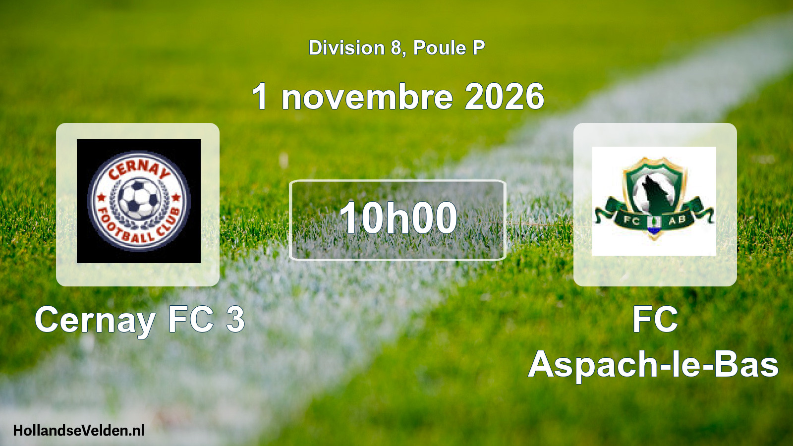 Geplande wedstrijd: Cernay FC 3 - FC Aspach-le-Bas (1 november 2026)