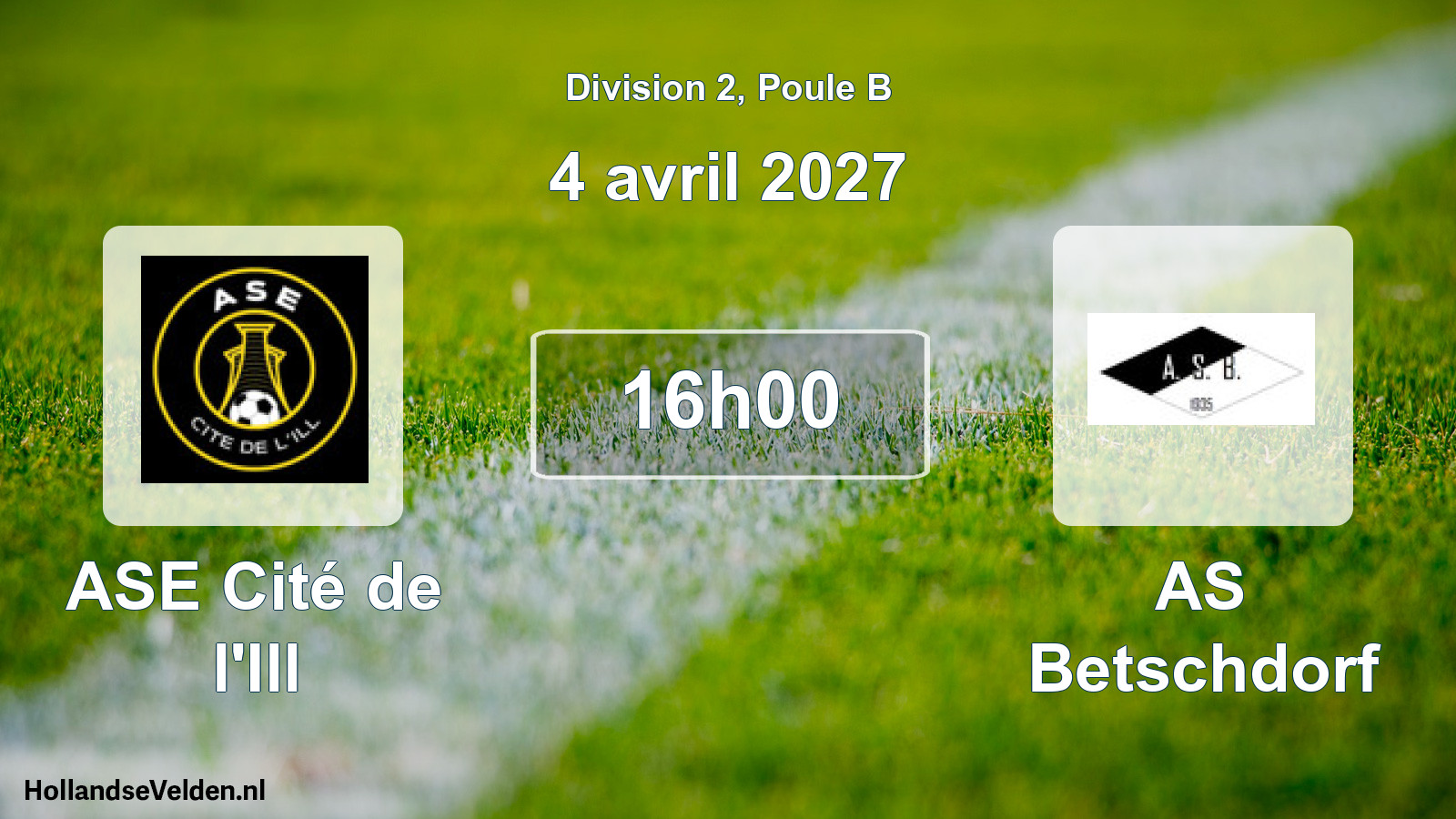 Match programmé: ASE Cité de l'Ill - AS Betschdorf (4 avril 2027)