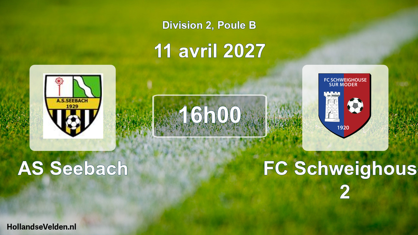Match programmé: AS Seebach - FC Schweighouse 2 (11 avril 2027)