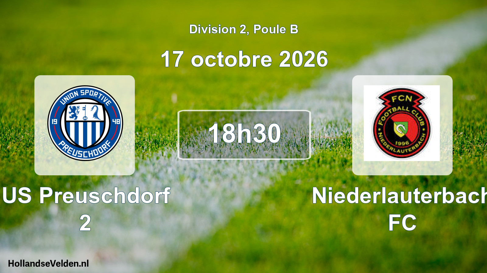 Match programmé: US Preuschdorf 2 - Niederlauterbach FC (17 octobre 2026)