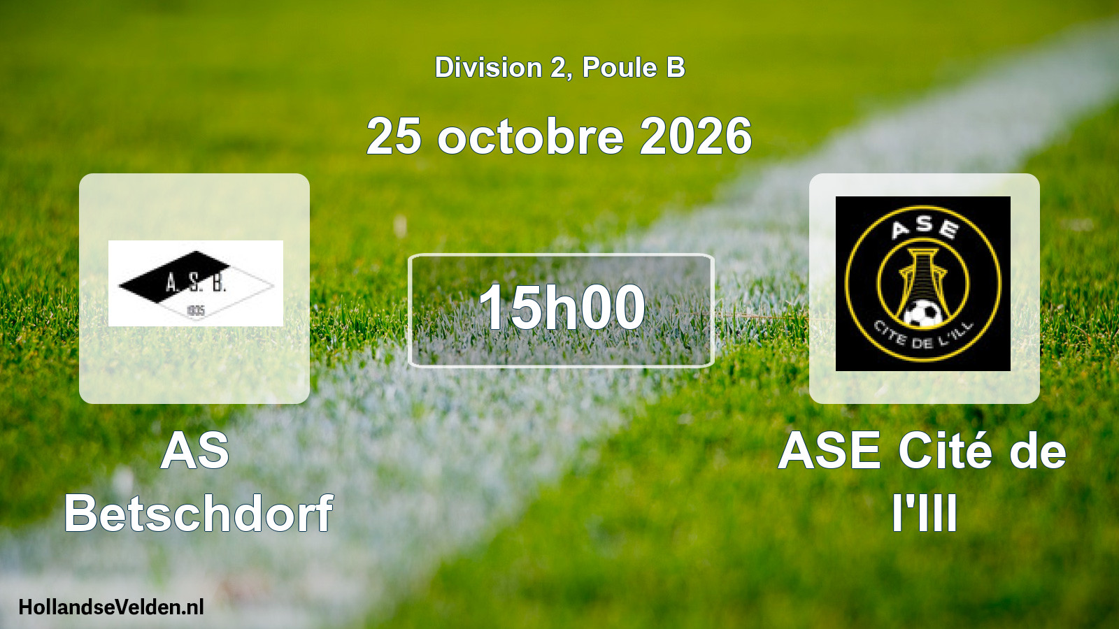 Scheduled Match: AS Betschdorf - ASE Cité de l'Ill (25 October 2026)