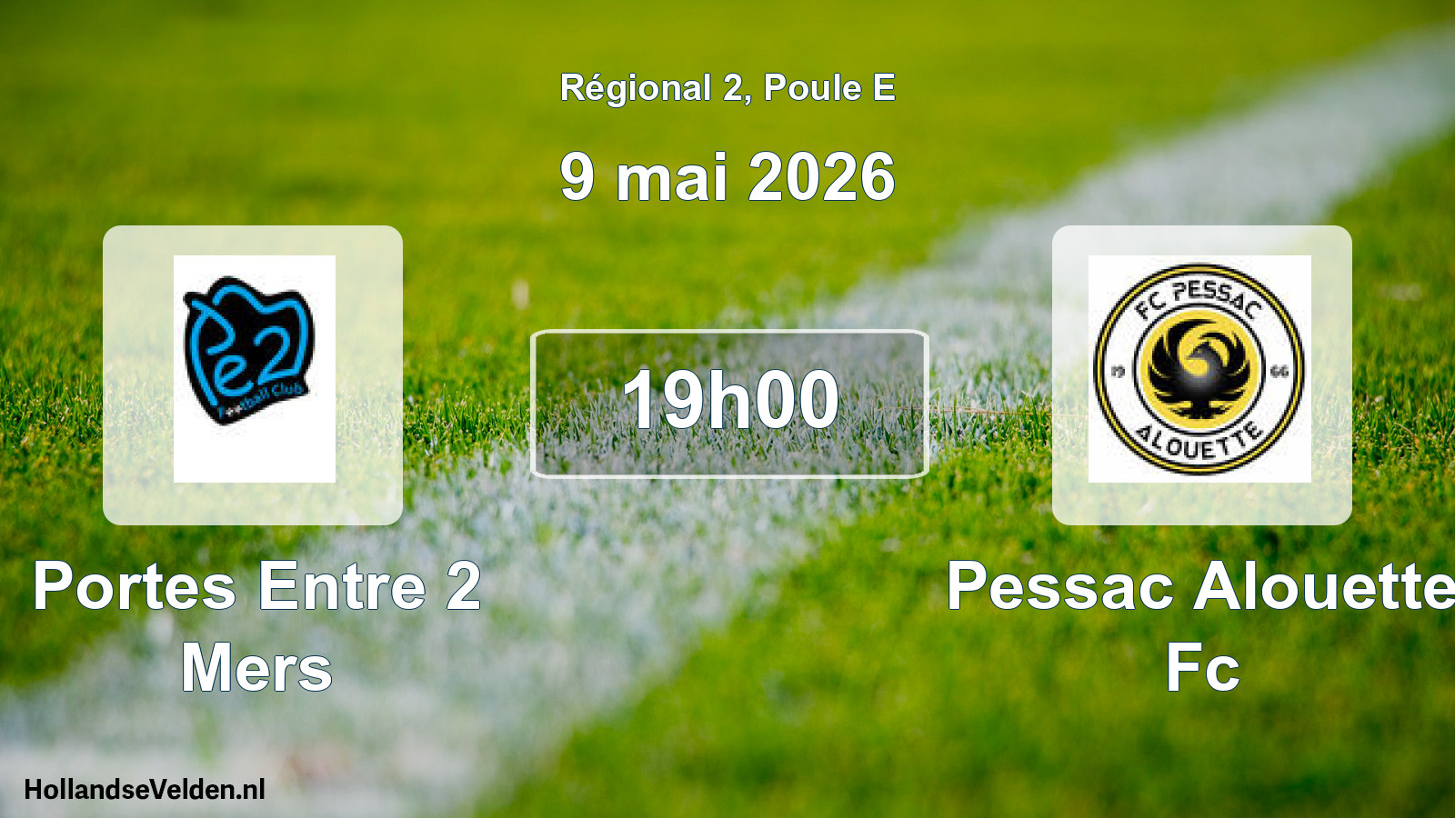 Geplande wedstrijd: Portes Entre 2 Mers - Pessac Alouette Fc (9 mai 2026)