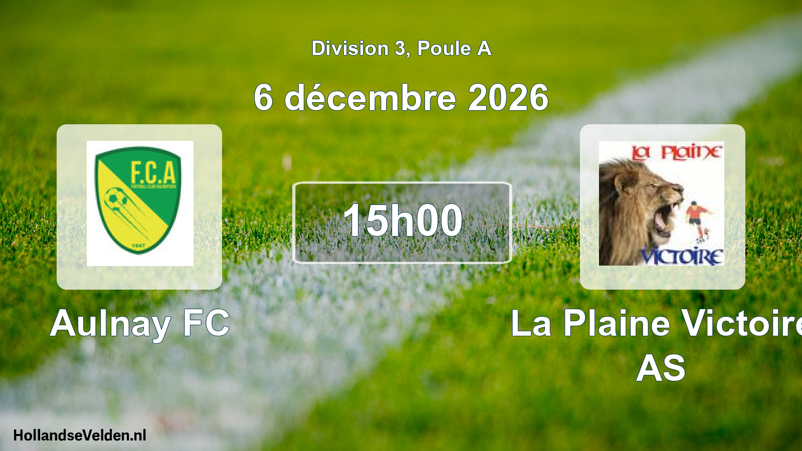 Scheduled Match: Aulnay FC - La Plaine Victoire AS (6 December 2026)