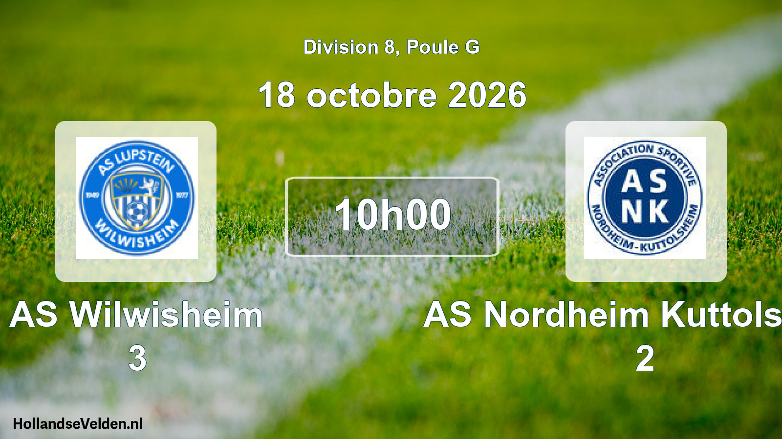 Scheduled Match: AS Wilwisheim 3 - AS Nordheim Kuttolsheim 2 (18 October 2026)