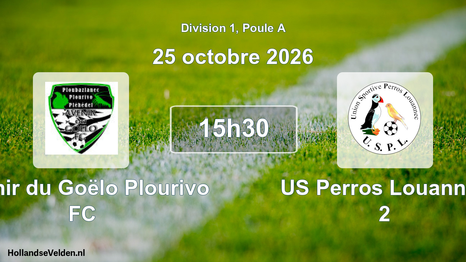 Match programmé: Avenir du Goëlo Plourivo FC - US Perros Louannec 2 (25 octobre 2026)
