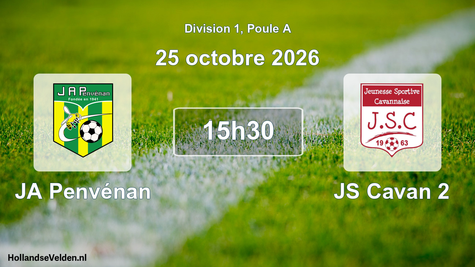Match programmé: JA Penvénan - JS Cavan 2 (25 octobre 2026)