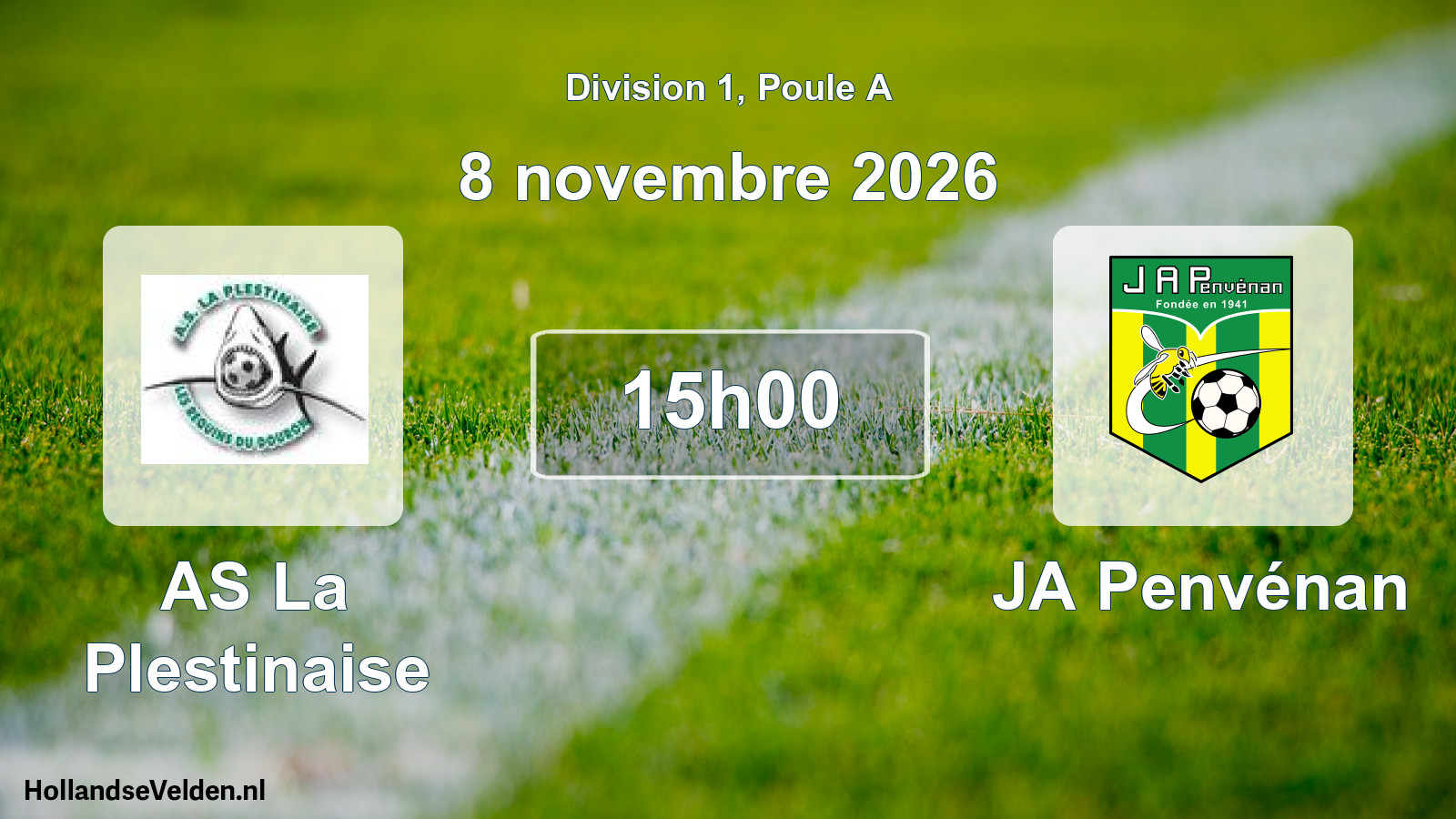 Match programmé: AS La Plestinaise - JA Penvénan (8 novembre 2026)