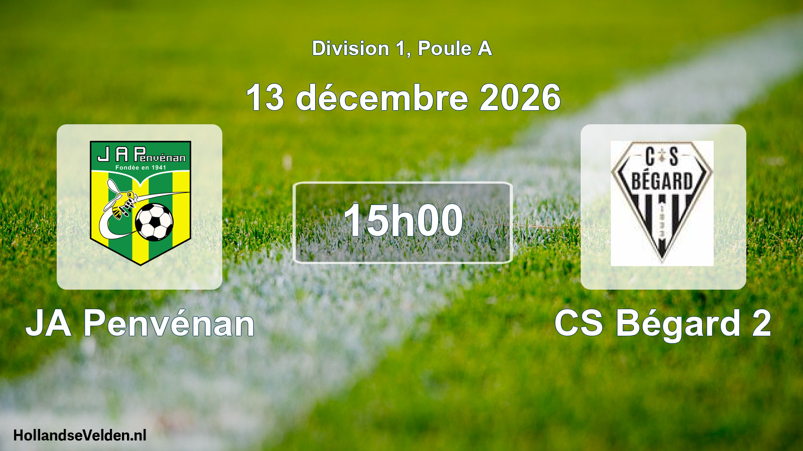 Match programmé: JA Penvénan - CS Bégard 2 (13 décembre 2026)