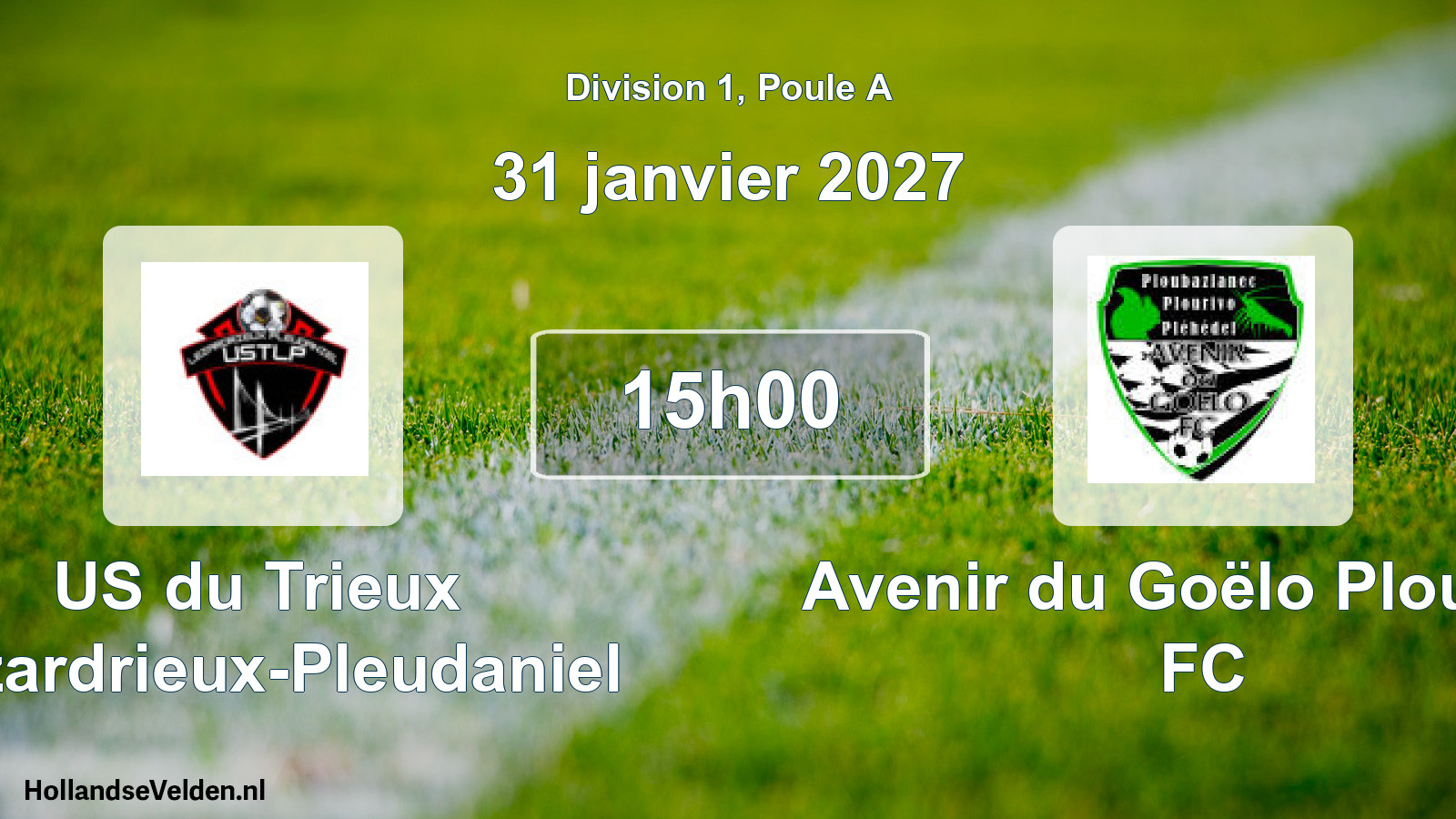 Match programmé: US du Trieux Lézardrieux-Pleudaniel - Avenir du Goëlo Plourivo FC (31 janvier 2027)