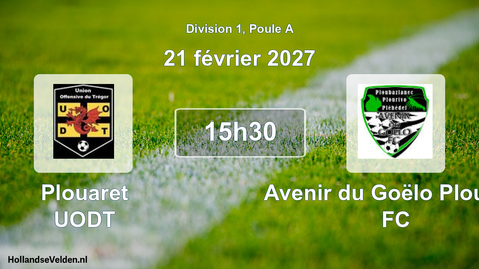 Match programmé: Plouaret UODT - Avenir du Goëlo Plourivo FC (21 février 2027)