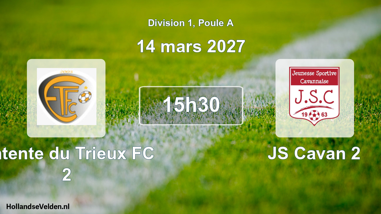 Match programmé: Entente du Trieux FC 2 - JS Cavan 2 (14 mars 2027)