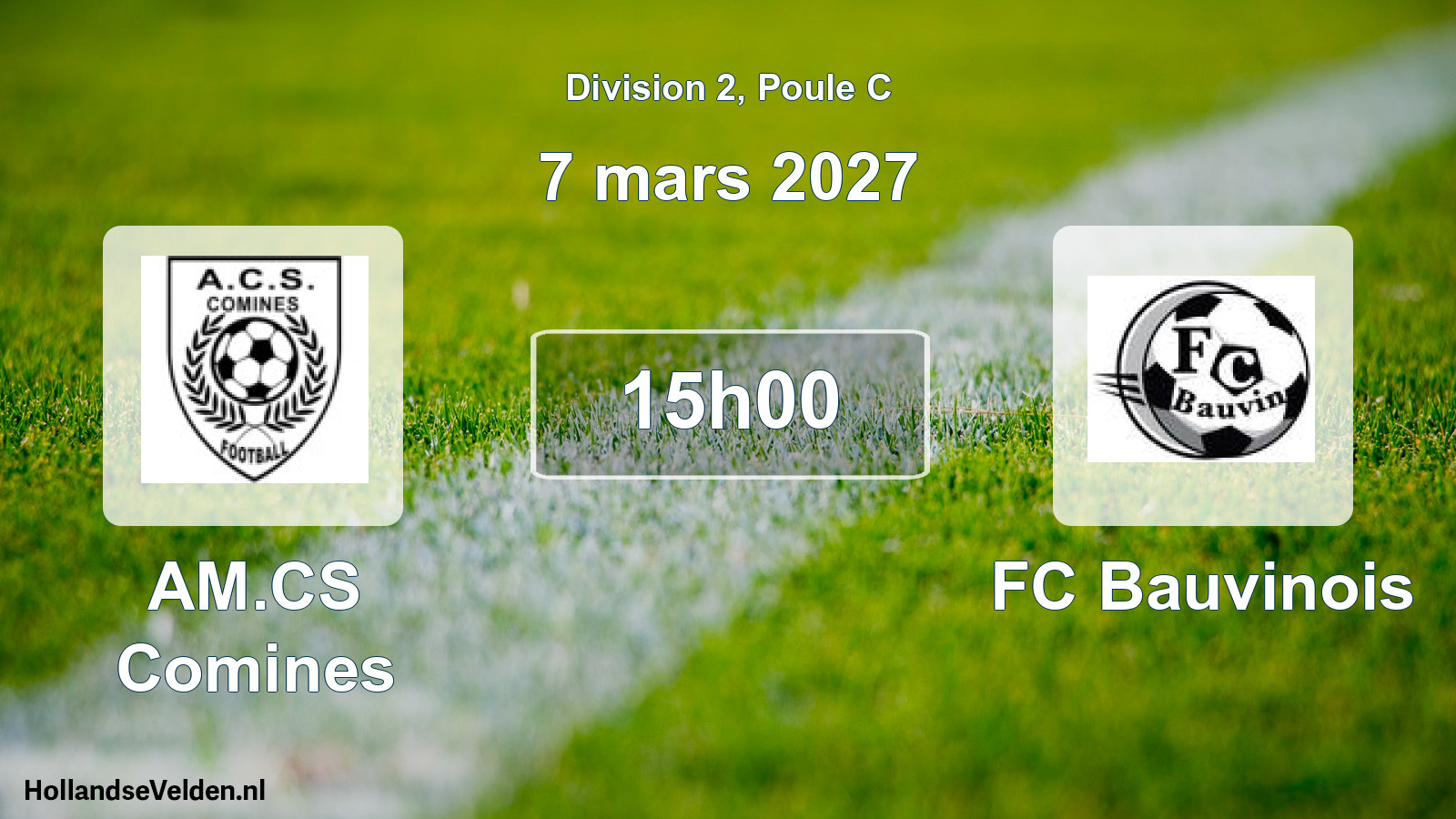 Match programmé: AM.CS Comines - FC Bauvinois (7 mars 2027)