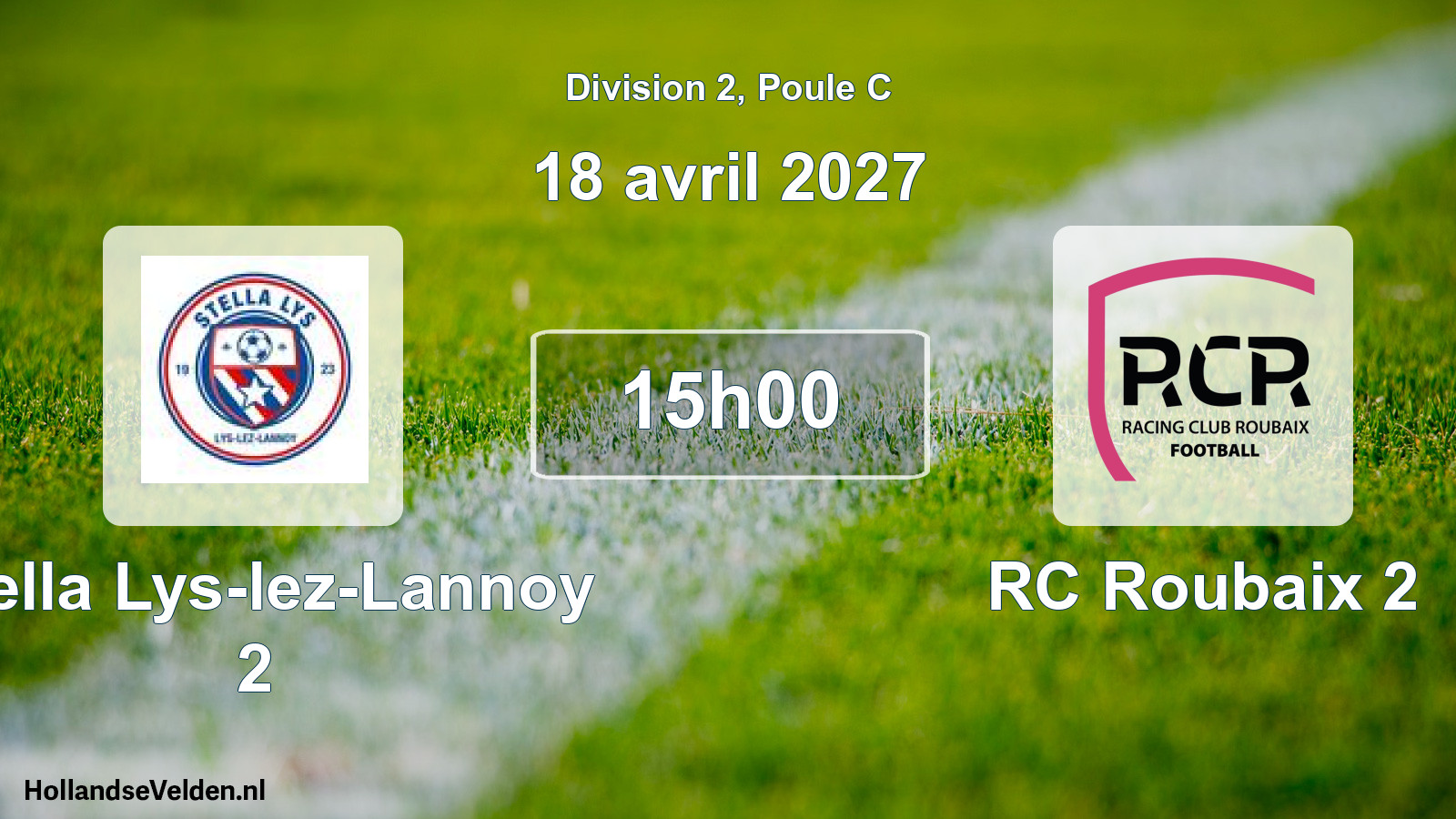 Match programmé: Stella Lys-lez-Lannoy 2 - RC Roubaix 2 (18 avril 2027)